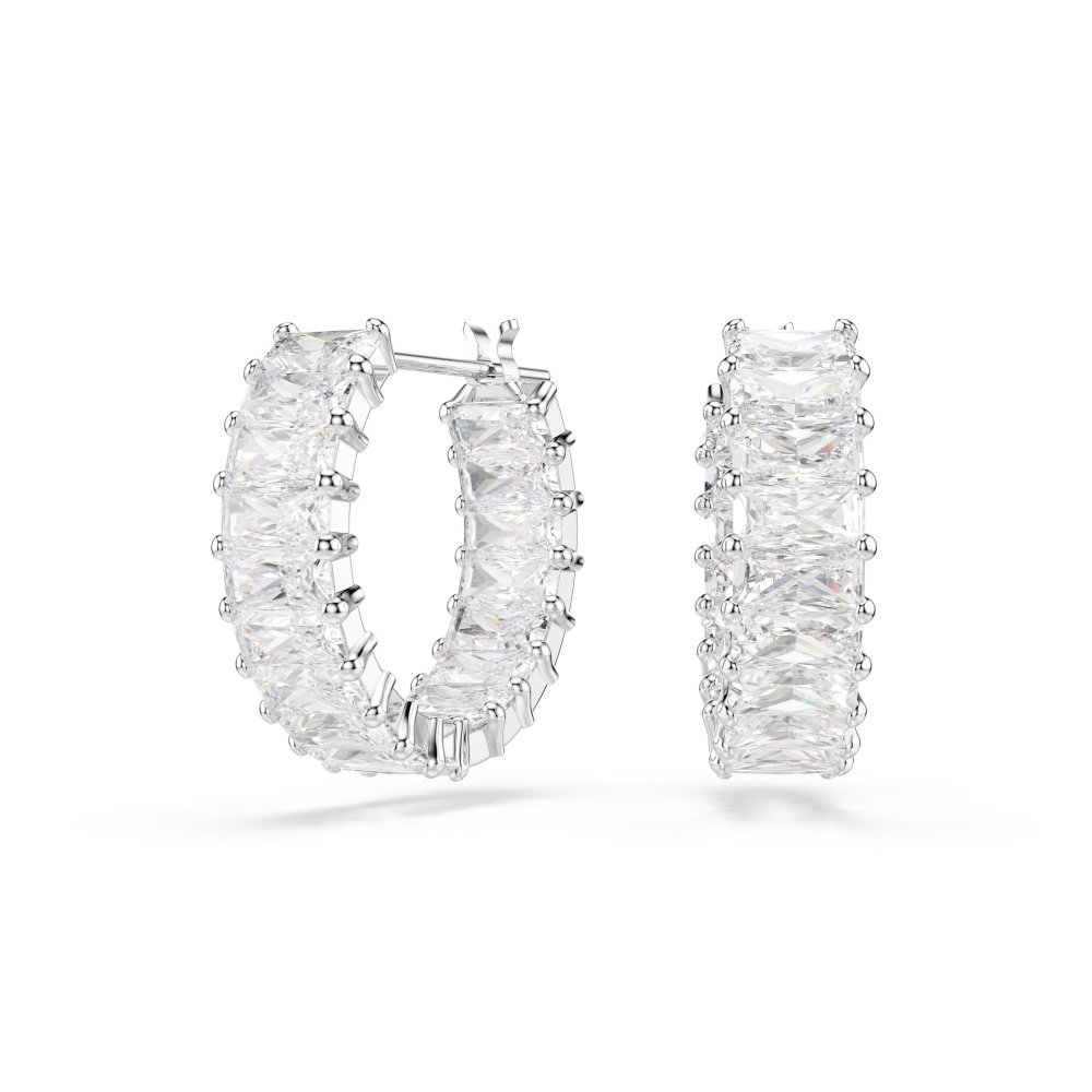 Swarovski - Orecchini Matrix - Zirconia Bianchi - Placcatura Rodio