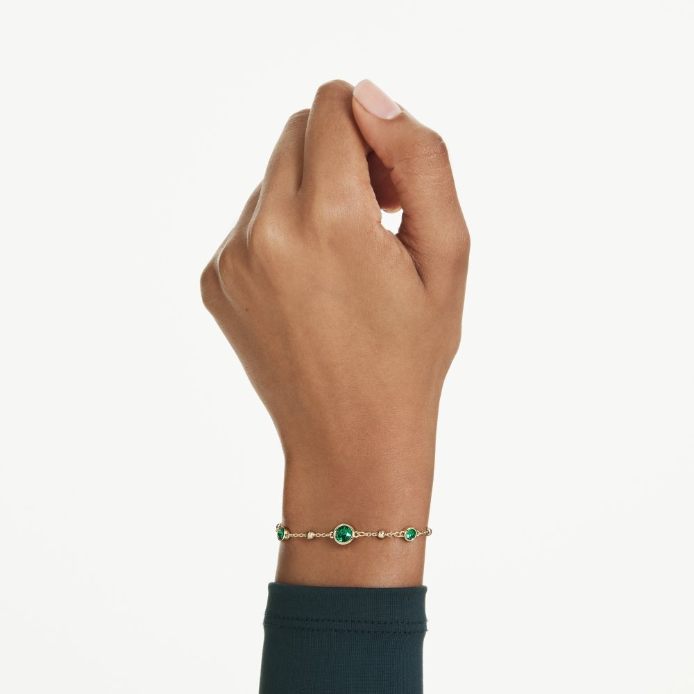Swarovski - Braccialetto Imber - Cristalli Verdi - Placcato Oro
