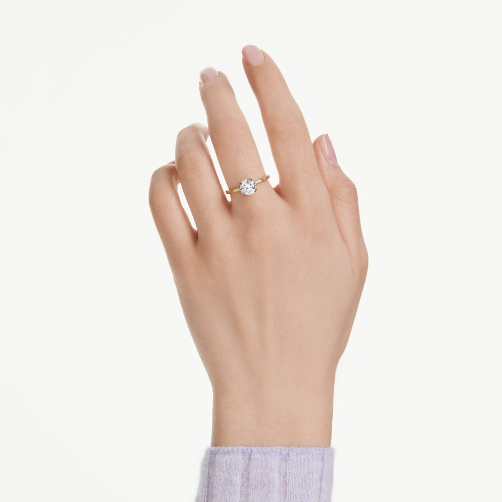 Swarovski - Anello Stilla Attract - Zirconia Bianca - Placcato Oro