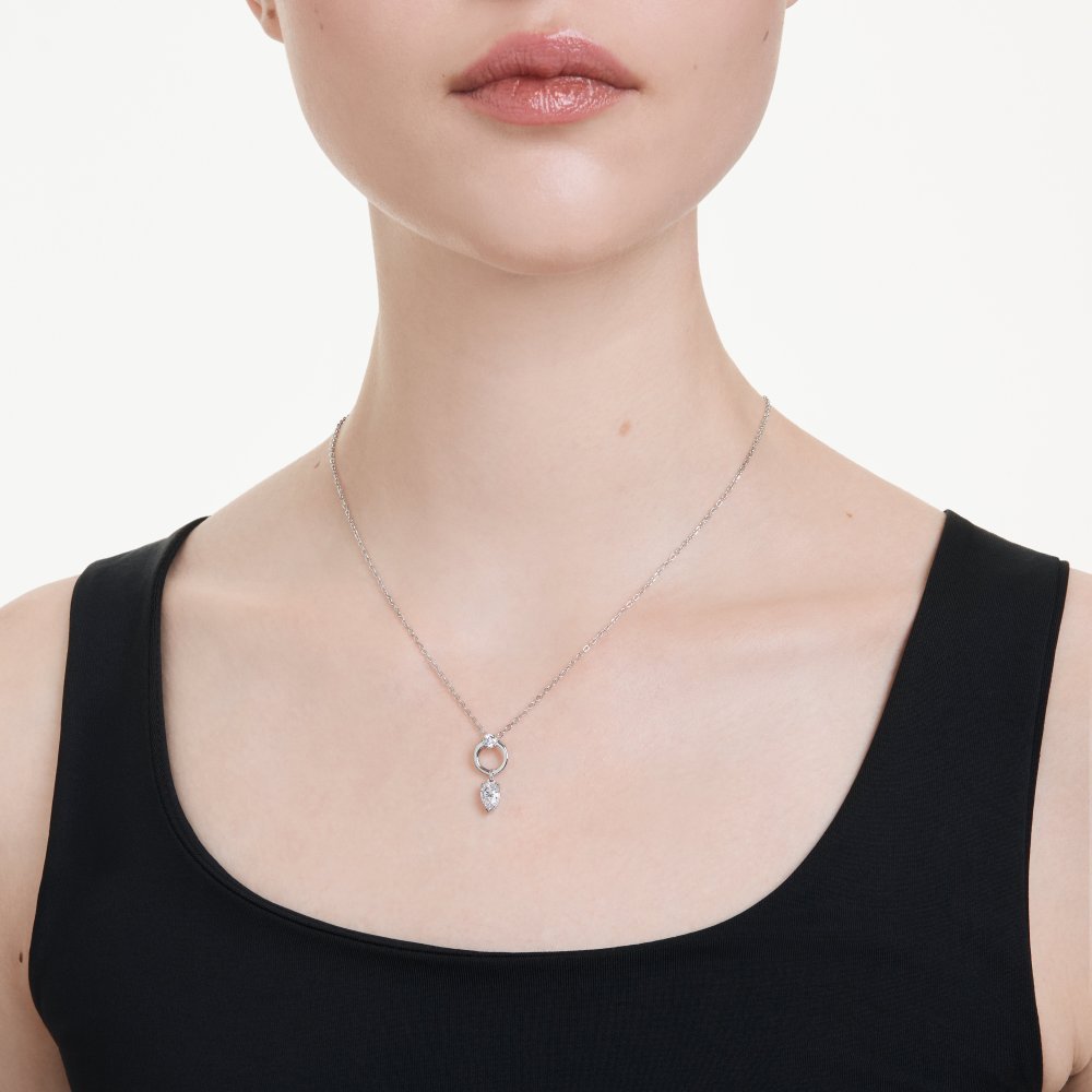 Swarovski - Pendente Mesmera - Zirconia Pear - Placcatura Rodio
