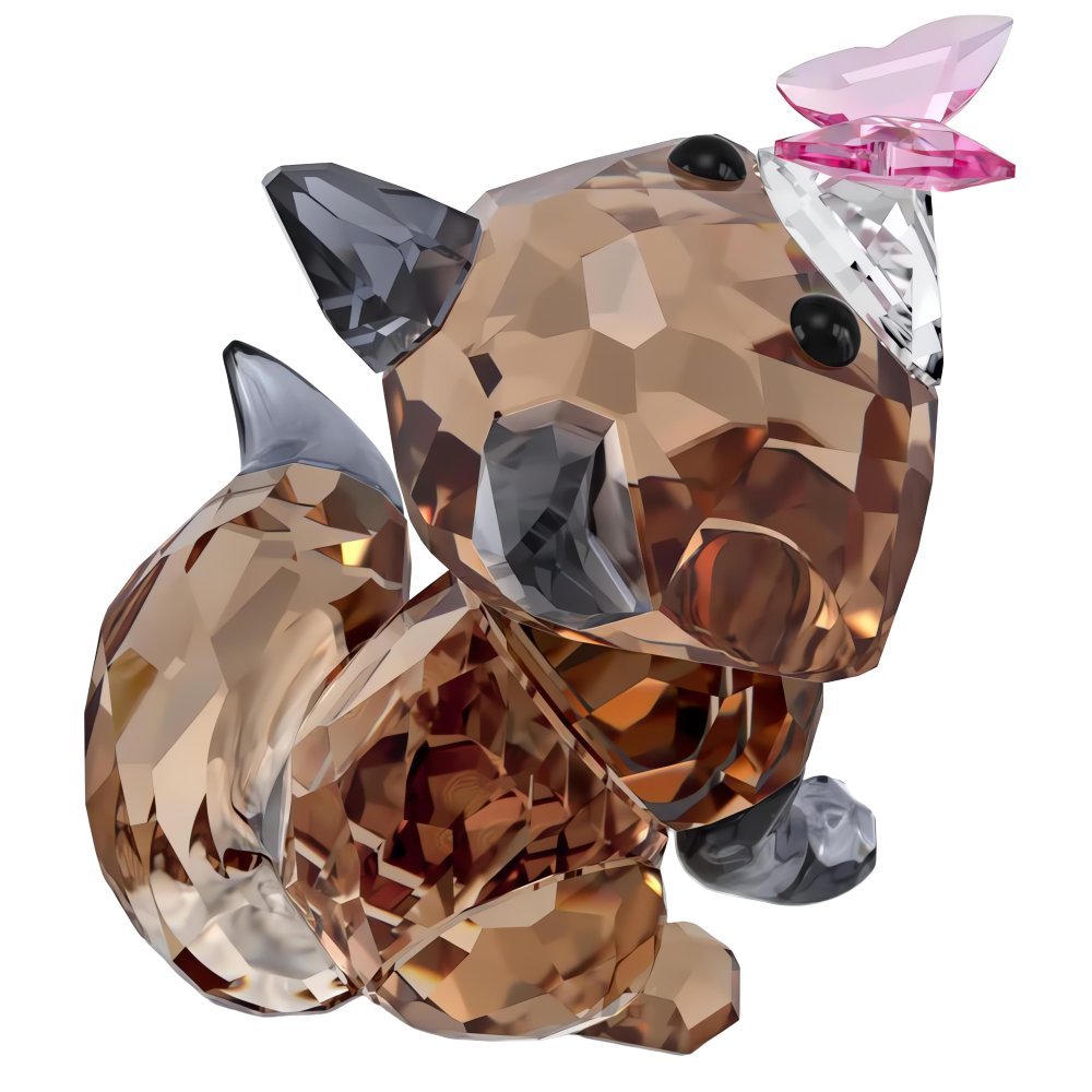 Swarovski - Idyllia Volpe E Farfalla - Cristallo - Marrone