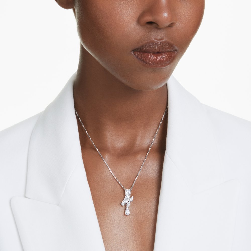 Swarovski - Pendente Matrix - Zirconia Bianca - Placcato Rodio