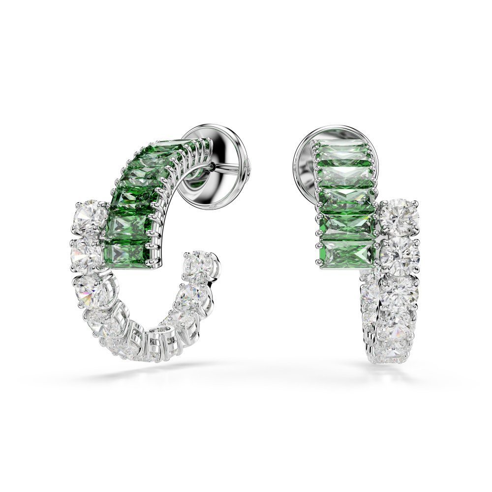 Swarovski - Orecchini Matrix - Zirconia Verdi - Placcatura Rodio