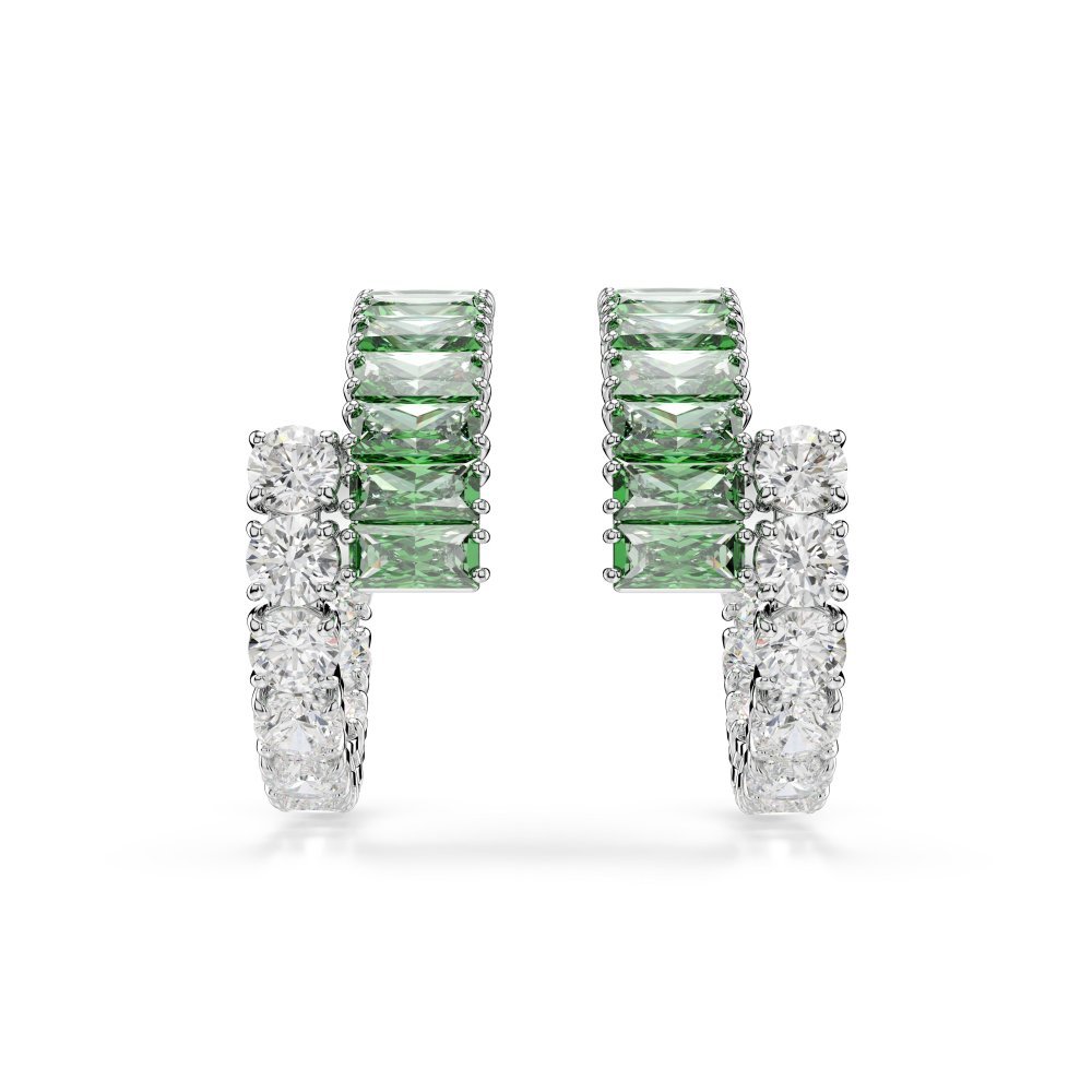 Swarovski - Orecchini Matrix - Zirconia Verdi - Placcatura Rodio