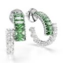 Swarovski - Orecchini Matrix - Zirconia Verdi - Placcatura Rodio