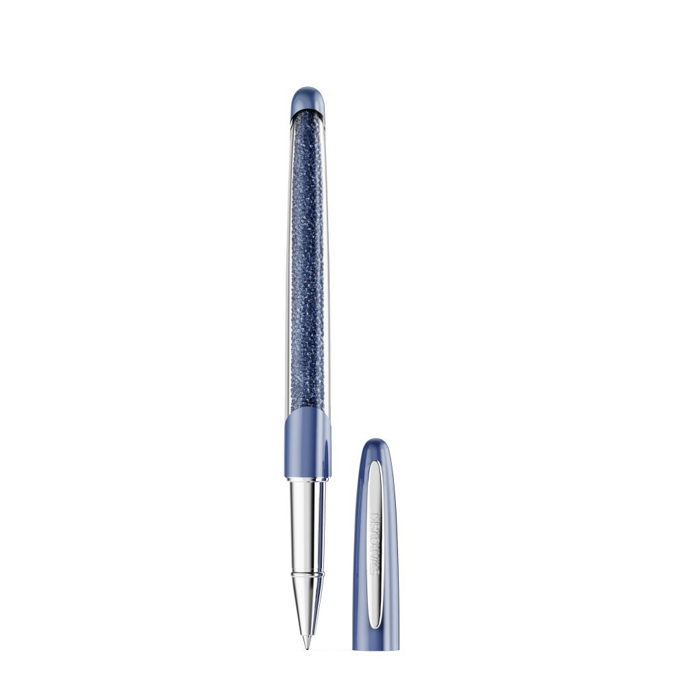 Swarovski - Penna Roller Crystalline Nova - Blu - Cromato