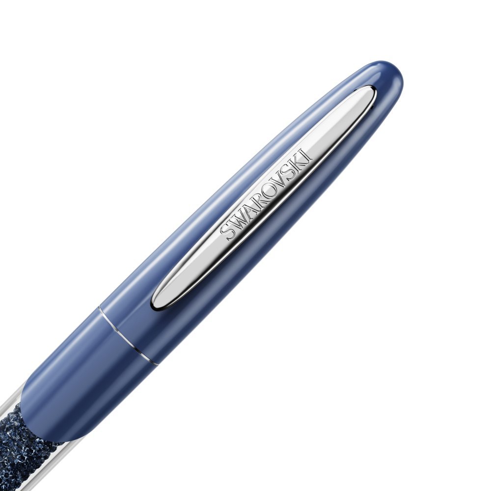 Swarovski - Penna Roller Crystalline Nova - Blu - Cromato
