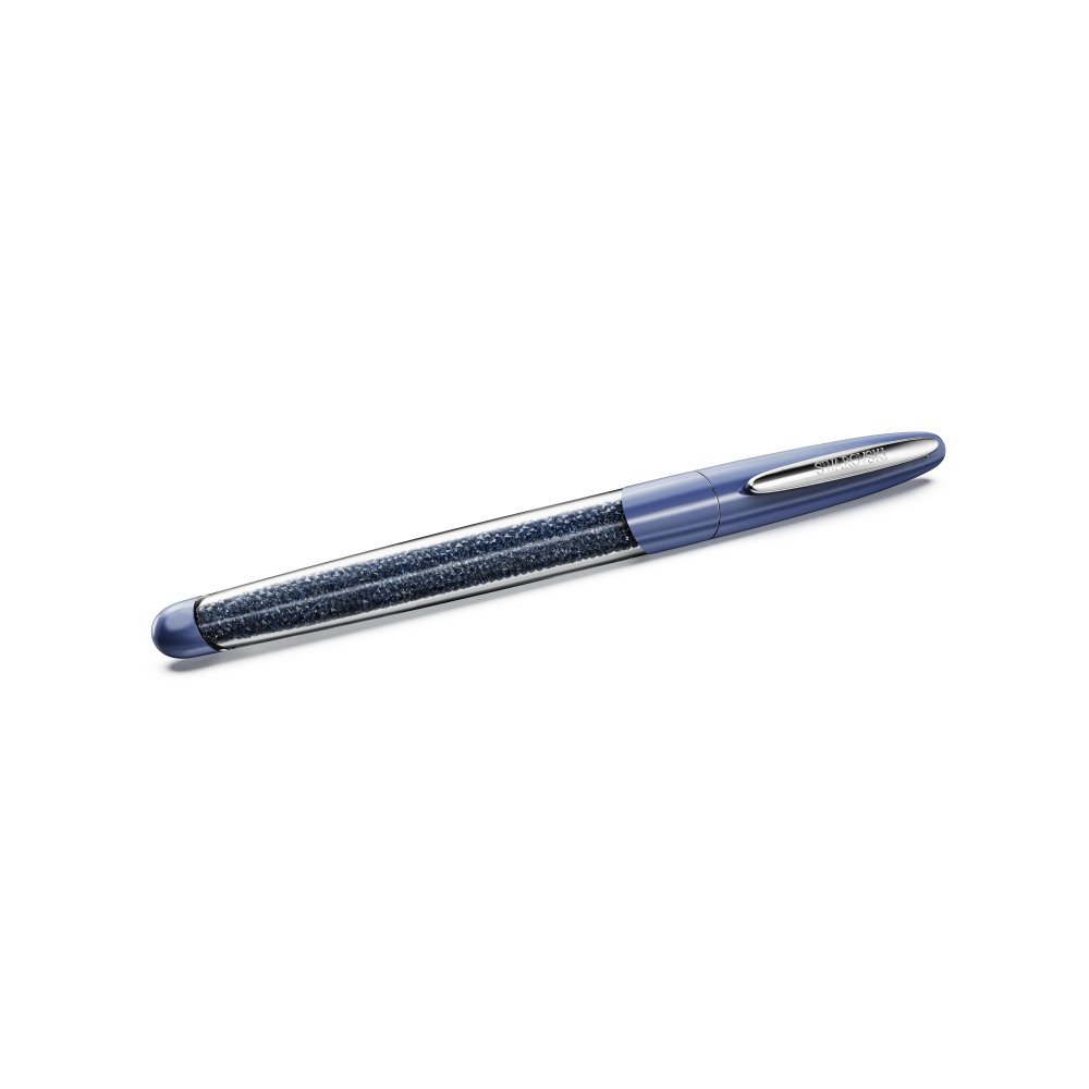 Swarovski - Penna Roller Crystalline Nova - Blu - Cromato