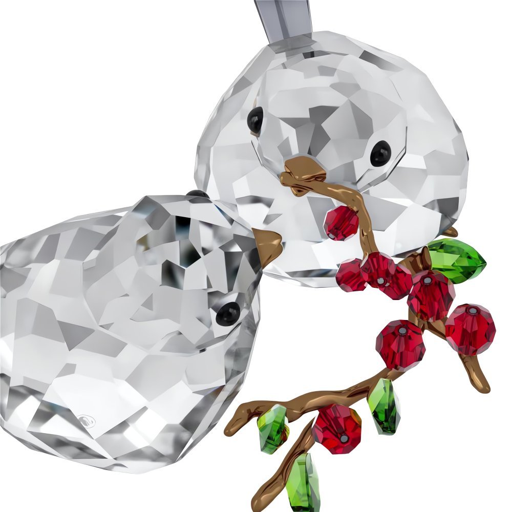 Swarovski - Idyllia Coppia Di Uccelli - Cristallo - Rosso