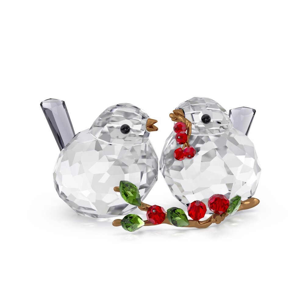Swarovski - Idyllia Coppia Di Uccelli - Cristallo - Rosso