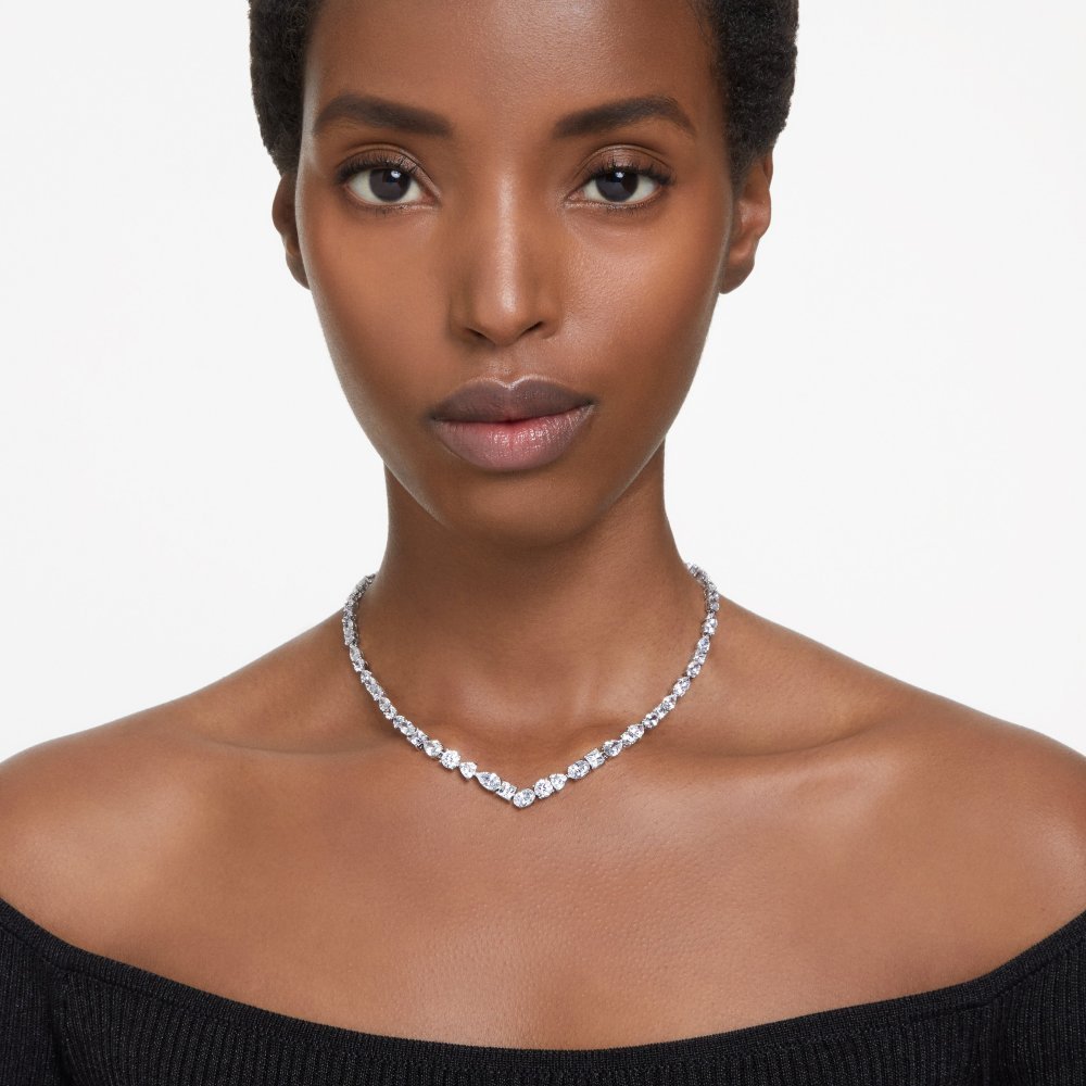 Swarovski - Collana Mesmera - Zirconia Bianca - Placcatura Rodio
