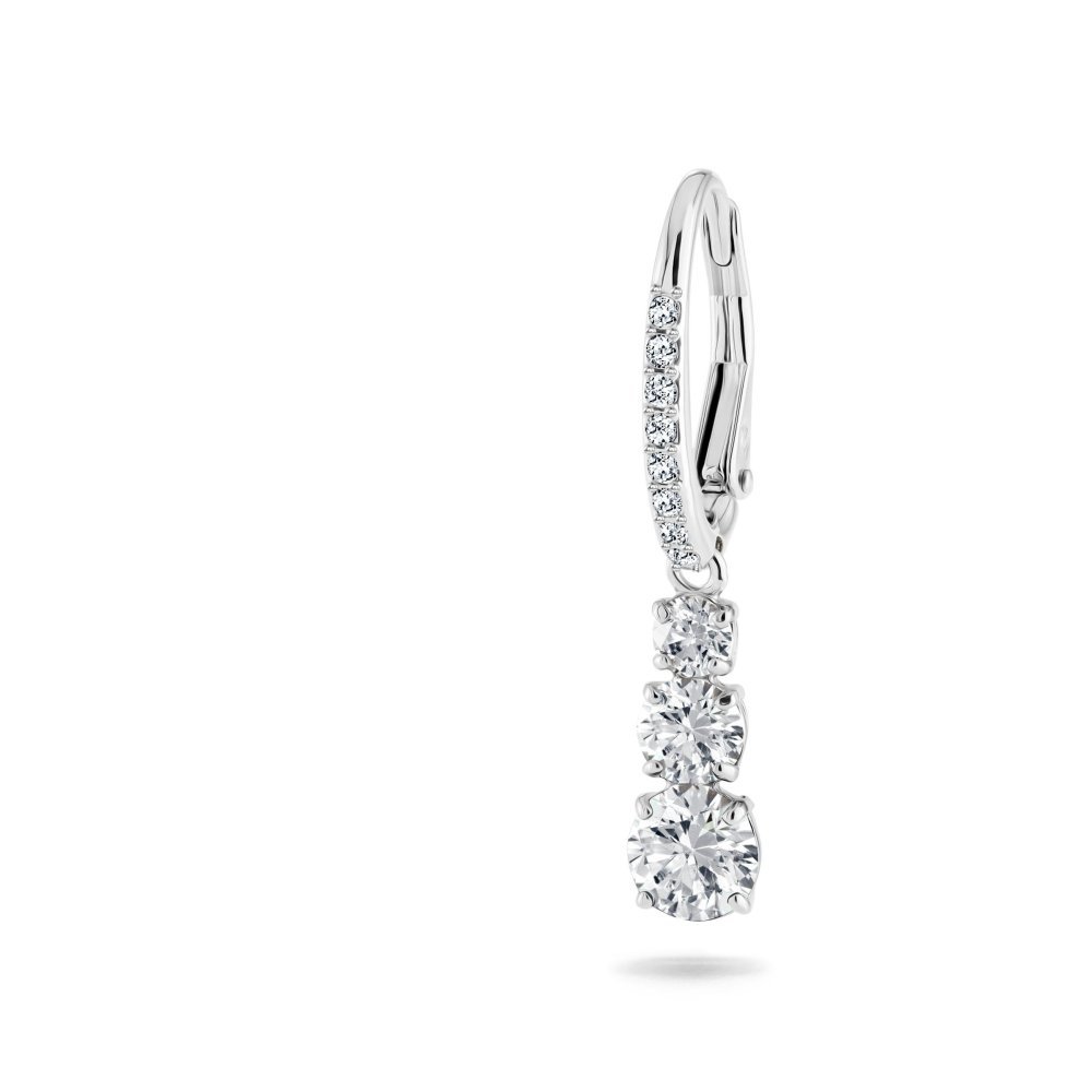 Swarovski - Orecchini Trilogy - Cristalli Bianchi - Placcato Rodio