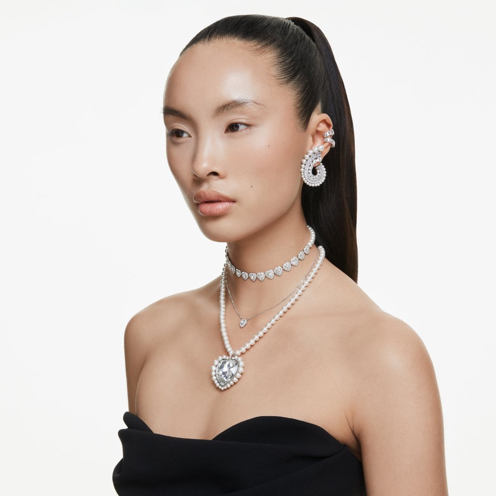 Swarovski - Pendente Ariana Grande - Cuore Bianco - Placcato Rodio