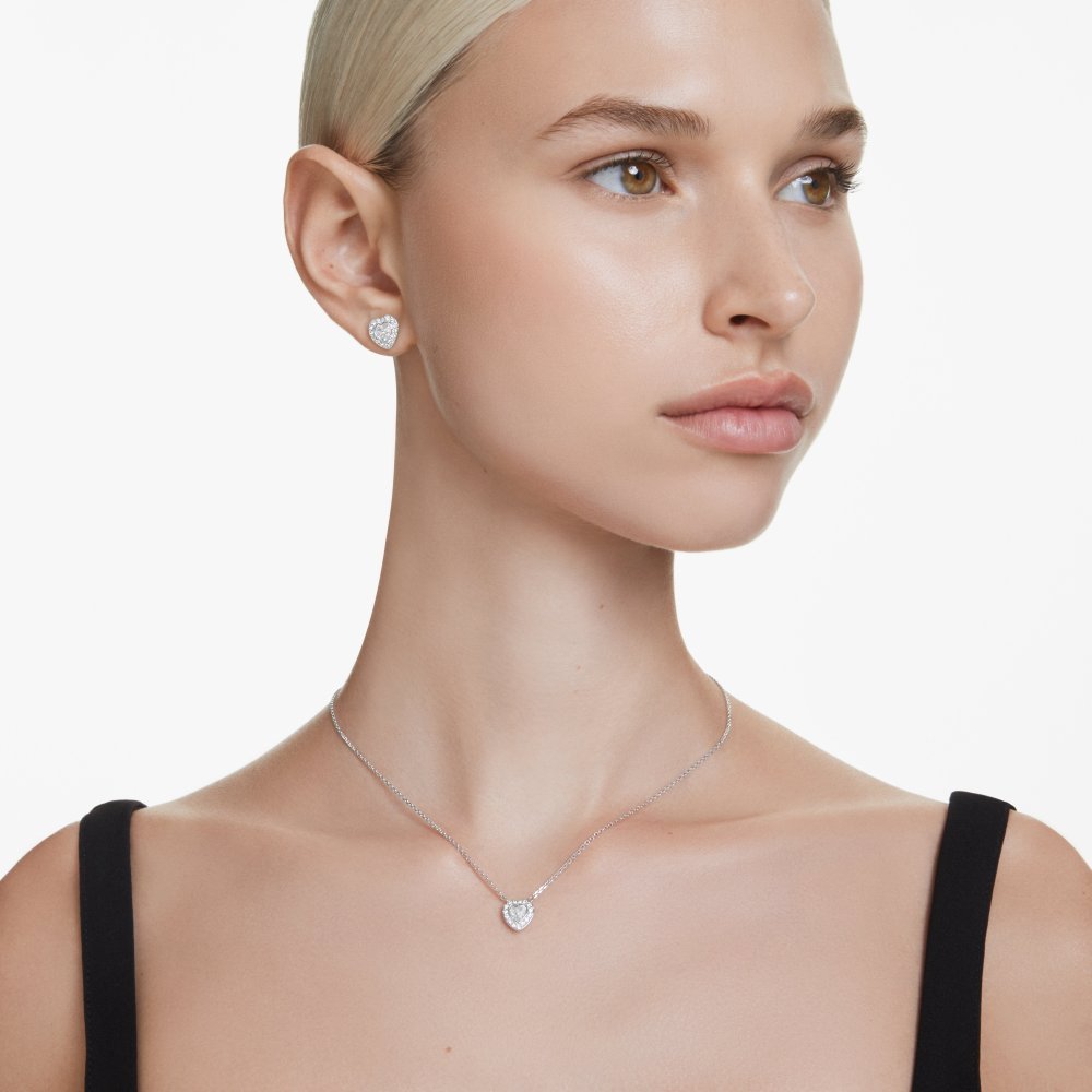 Swarovski - Pendente Ariana Grande - Cuore Bianco - Placcato Rodio