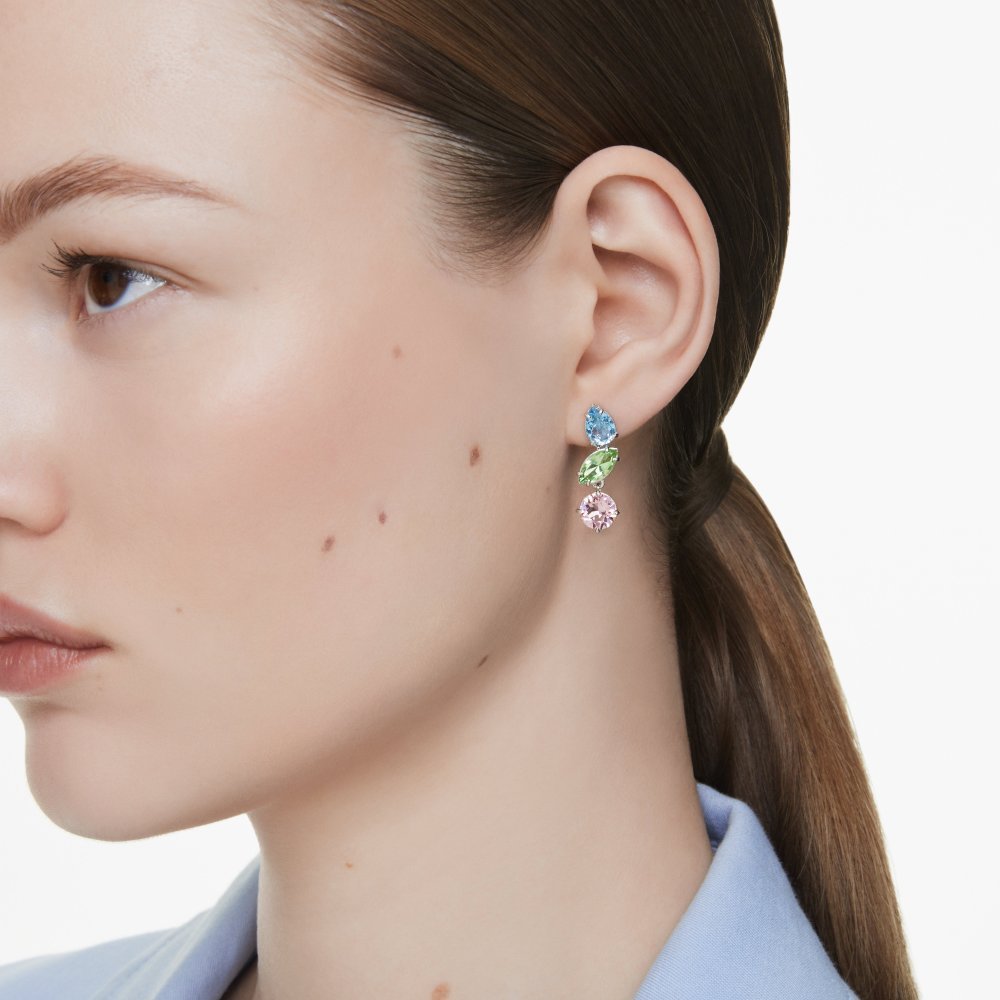 Swarovski - Orecchini Gema - Cristalli Multicolore - Placcato Rodio