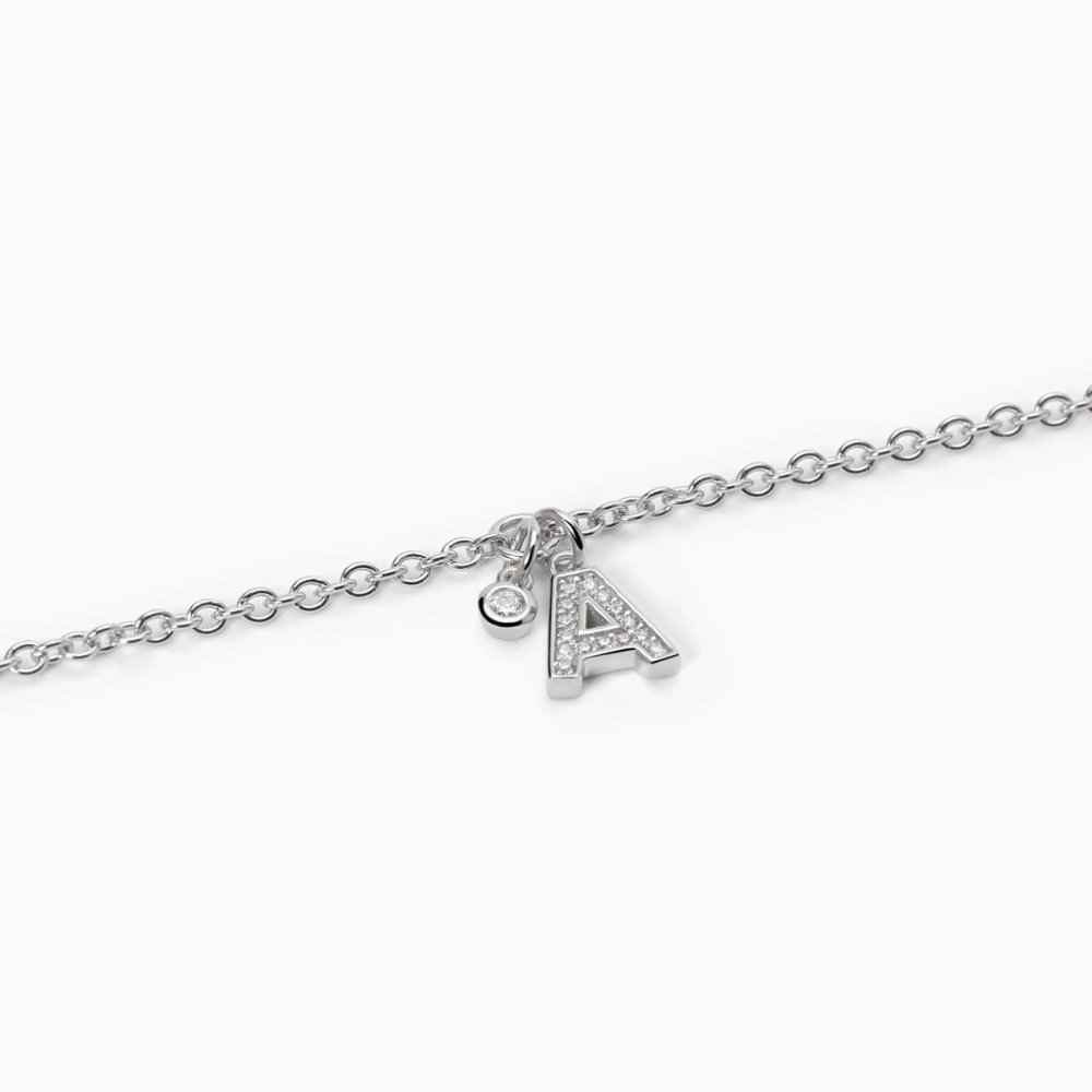 Mabina - Bracciale Lettera A - Argento 925 - Zirconi Bianchi