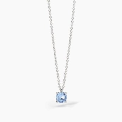 Mabina - Girocollo Argento 925 - Acquamarina Sintetica - Catena Forzatina