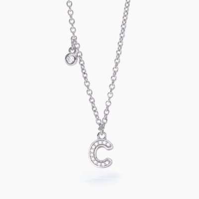 Mabina - Girocollo Lettera C - Argento 925 - Zirconi Bianchi