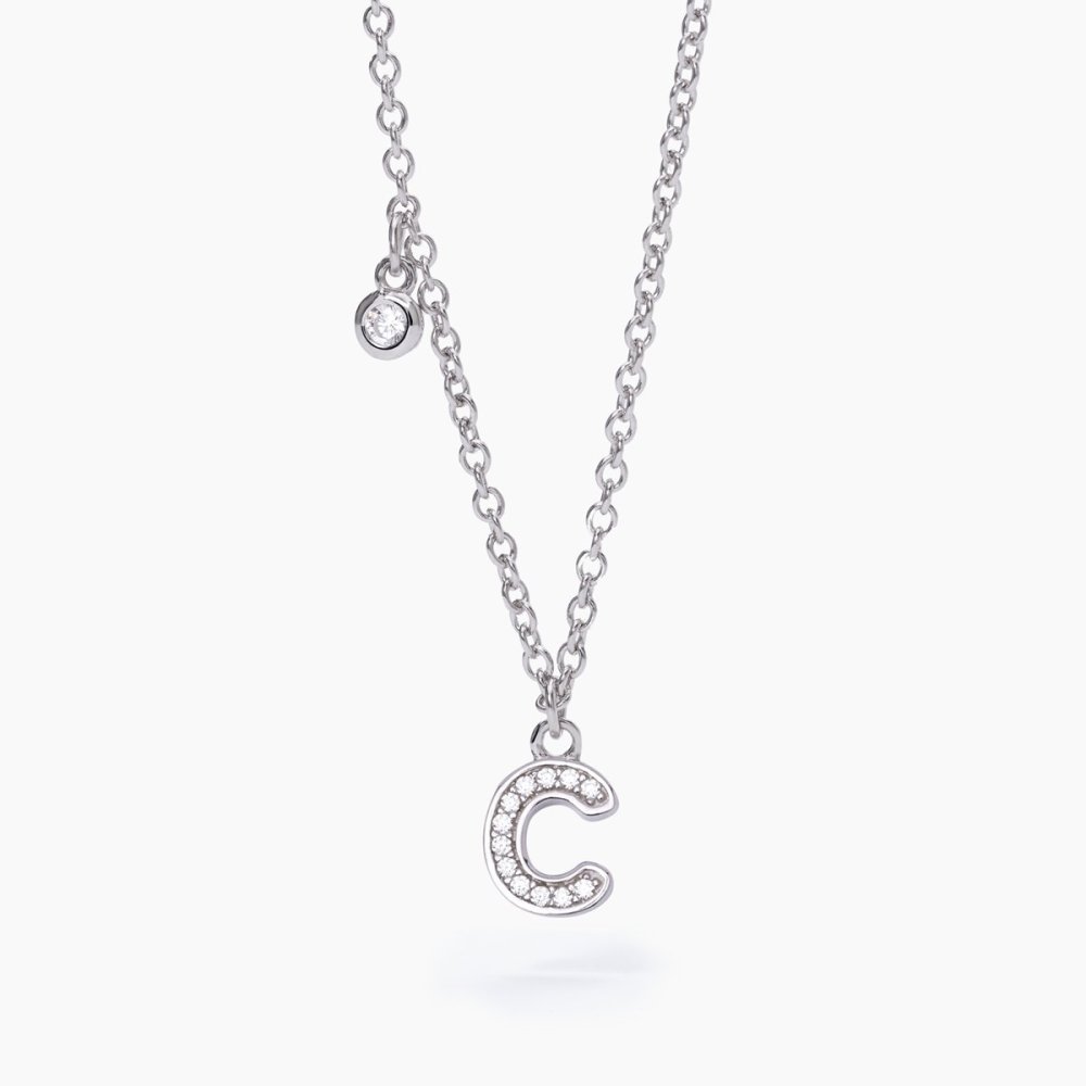 Mabina - Girocollo Lettera C - Argento 925 - Zirconi Bianchi