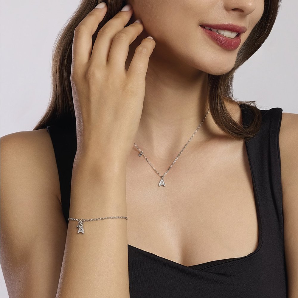 Mabina - Girocollo Lettera C - Argento 925 - Zirconi Bianchi