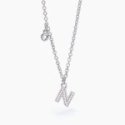 Mabina - Girocollo Argento 925 - Lettera N - Zirconi Bianchi