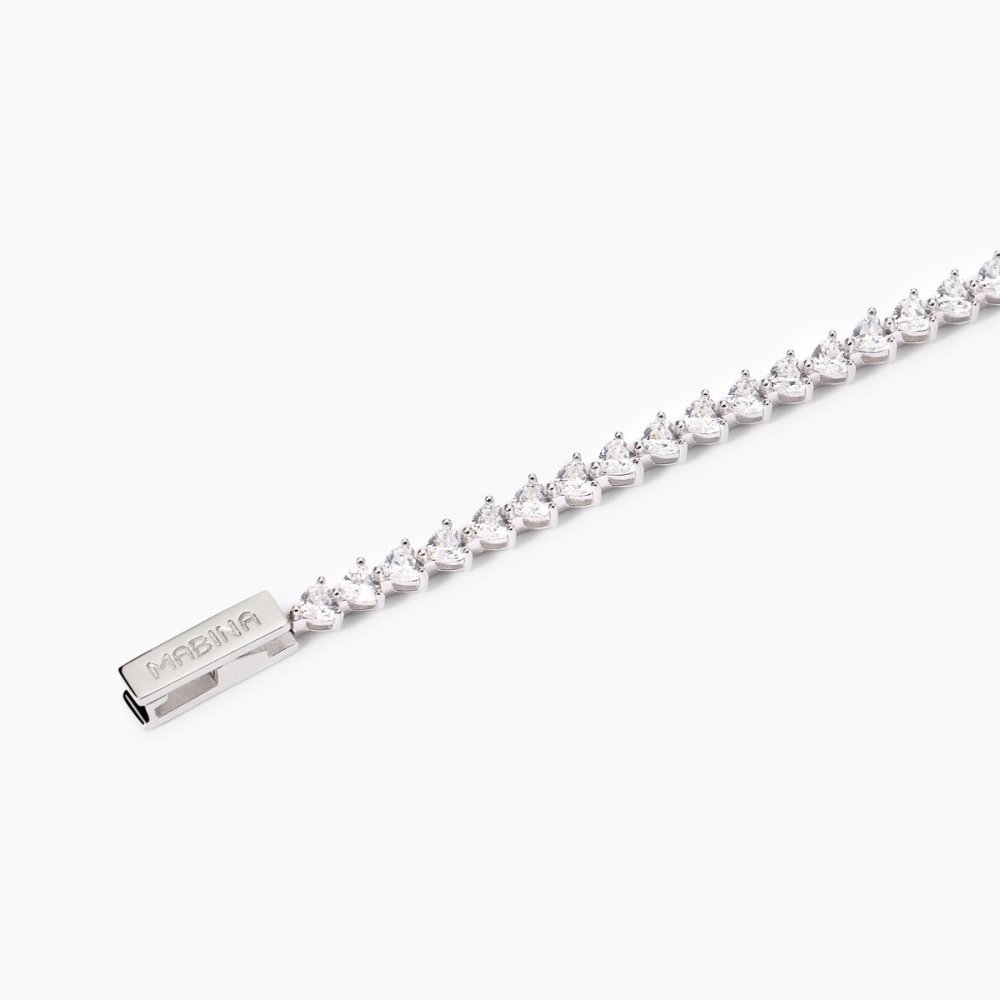Mabina - Bracciale Tennis Argento 925 - Zirconi Cuore