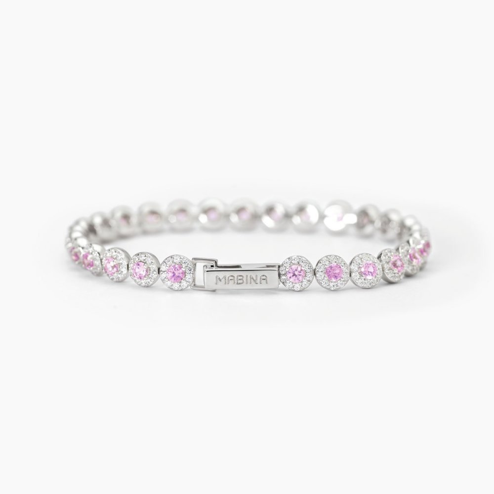 Mabina - Bracciale Tennis Argento 925 - Tormalina Sintetica - Zirconi