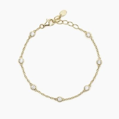 Mabina - Bracciale Argento 925 Dorato - Zirconi - Catena Rolò