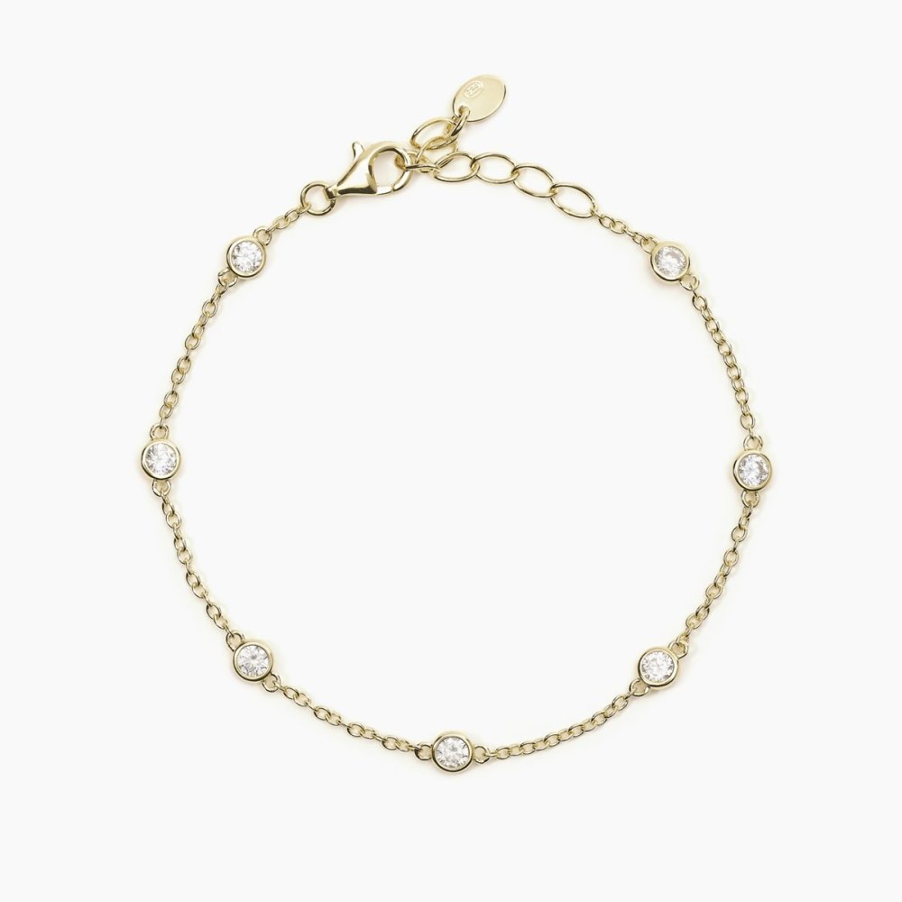 Mabina - Bracciale Argento 925 Dorato - Zirconi - Catena Rolò