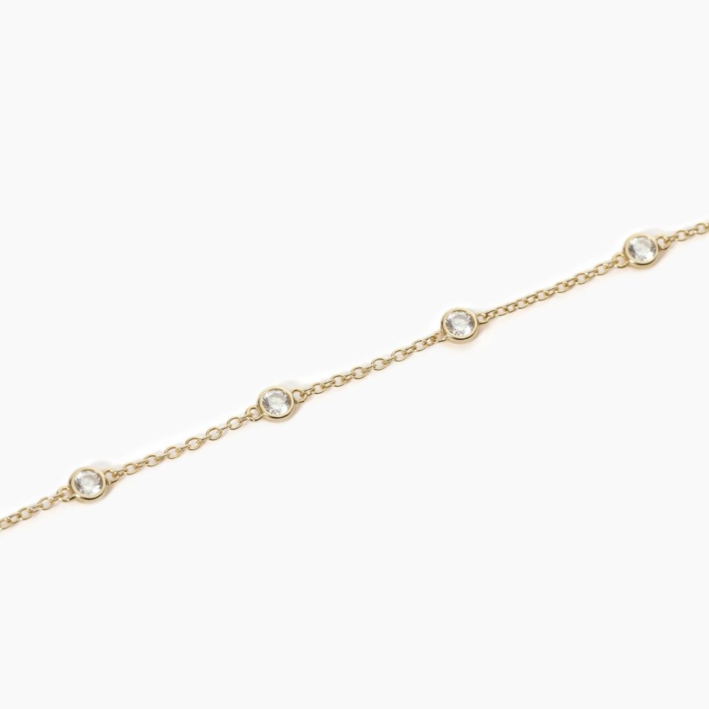Mabina - Bracciale Argento 925 Dorato - Zirconi - Catena Rolò