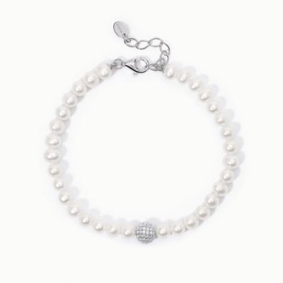Mabina - Bracciale Argento 925 - Perla Coltivata - Zirconi