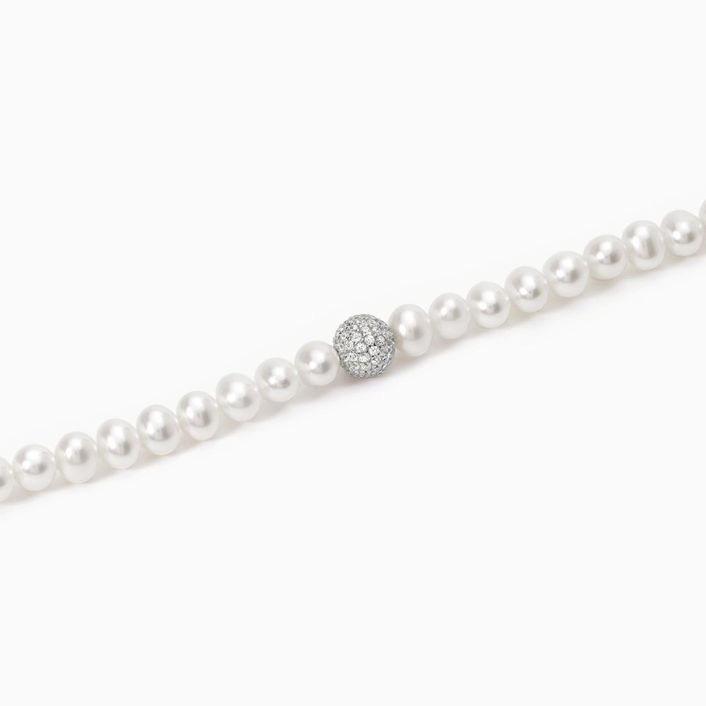 Mabina - Bracciale Argento 925 - Perla Coltivata - Zirconi