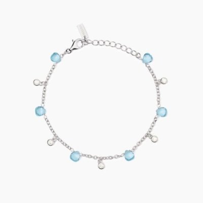 Mabina - Bracciale Argento 925 - Glass Azzurro - Zirconi