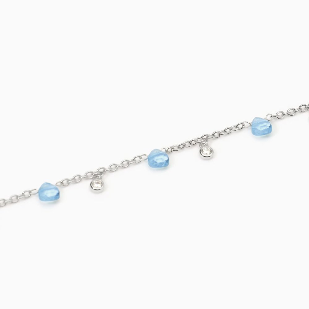 Mabina - Bracciale Argento 925 - Glass Azzurro - Zirconi