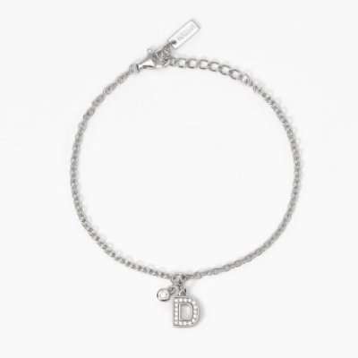 Mabina - Bracciale Argento 925 - Lettera D - Zirconi Bianchi