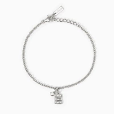 Mabina - Bracciale Lettera E - Argento 925 - Zirconi Bianchi