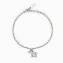 Mabina - Bracciale Argento 925 - Ciondolo Lettera M - Zirconi Bianchi