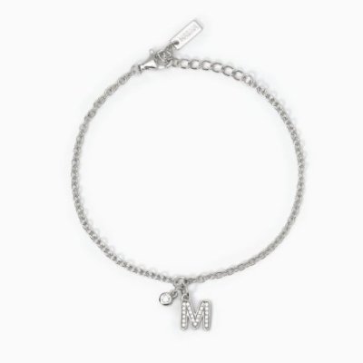 Mabina - Bracciale Argento 925 - Ciondolo Lettera M - Zirconi Bianchi