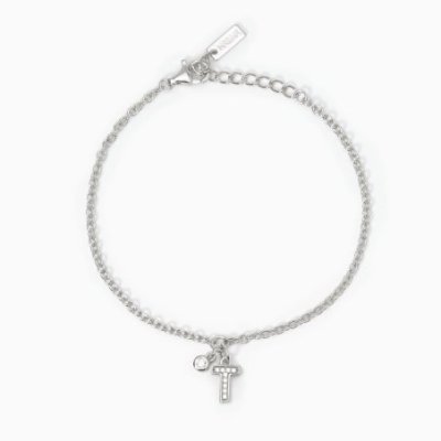 Mabina - Bracciale Lettera T - Argento 925 - Zirconi Bianchi