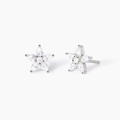 Mabina - Orecchini Fiore Argento 925 - Zirconi Taglio Goccia
