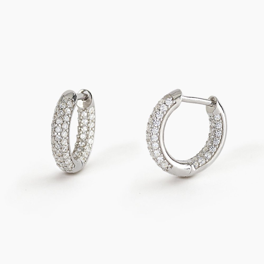 Mabina - Orecchini Cerchio Argento 925 - Zirconi - Ø1.25Mm