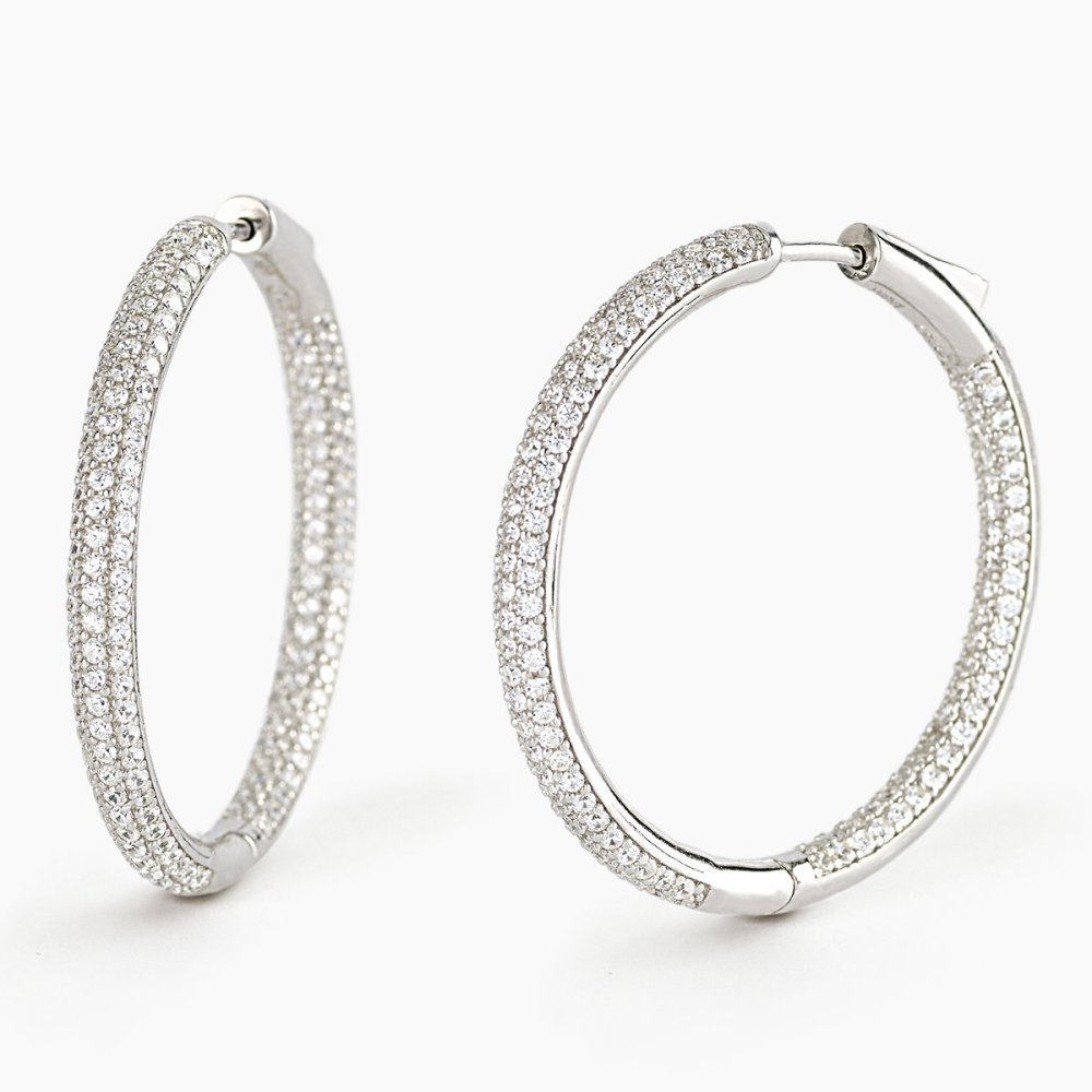 Mabina - Orecchini A Cerchio - Argento 925 - Zirconi