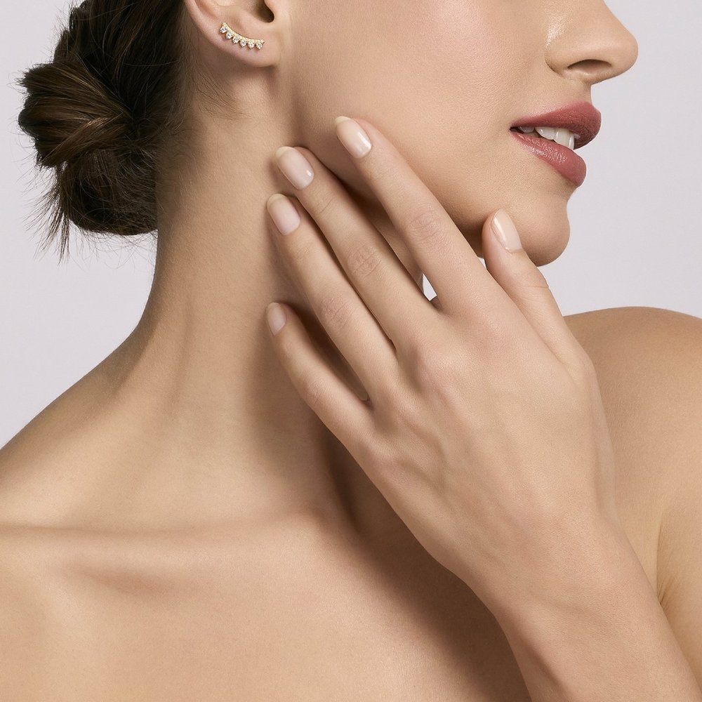 Mabina - Orecchini A Cerchio - Argento 925 Dorato - Zirconi