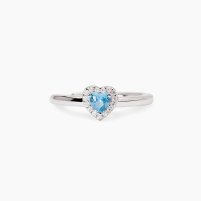 Mabina - Anello Argento 925 - Acquamarina Sintetica - Zirconi