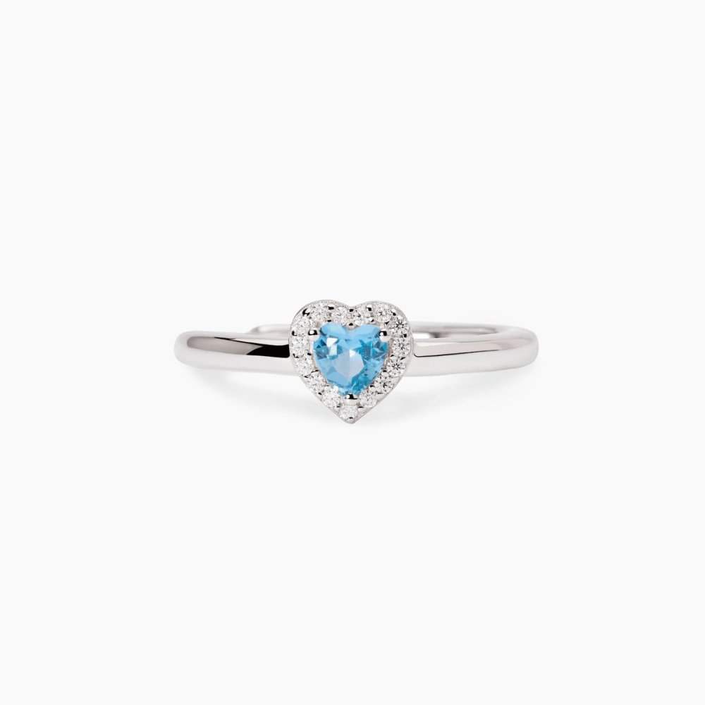 Mabina - Anello Argento 925 - Acquamarina Sintetica - Zirconi