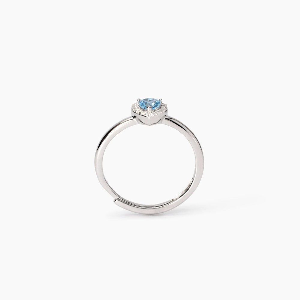Mabina - Anello Argento 925 - Acquamarina Sintetica - Zirconi