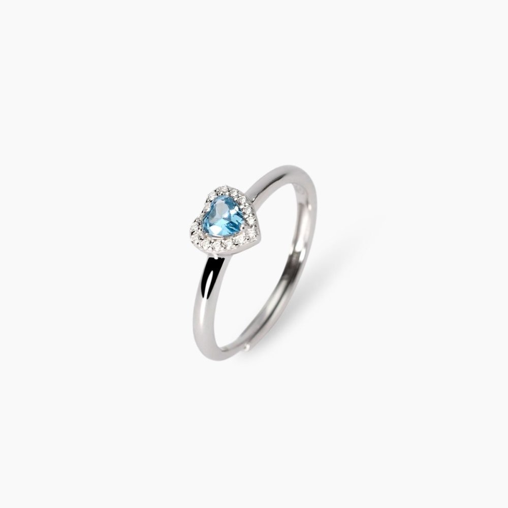 Mabina - Anello Argento 925 - Acquamarina Sintetica - Zirconi