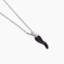 Mabina - Collana Argento 925 - Zirconi Neri - Pendente Cornetto