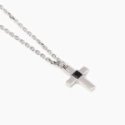 Mabina - Collana Argento 925 - Croce Zircone Nero - Catena Forzatina