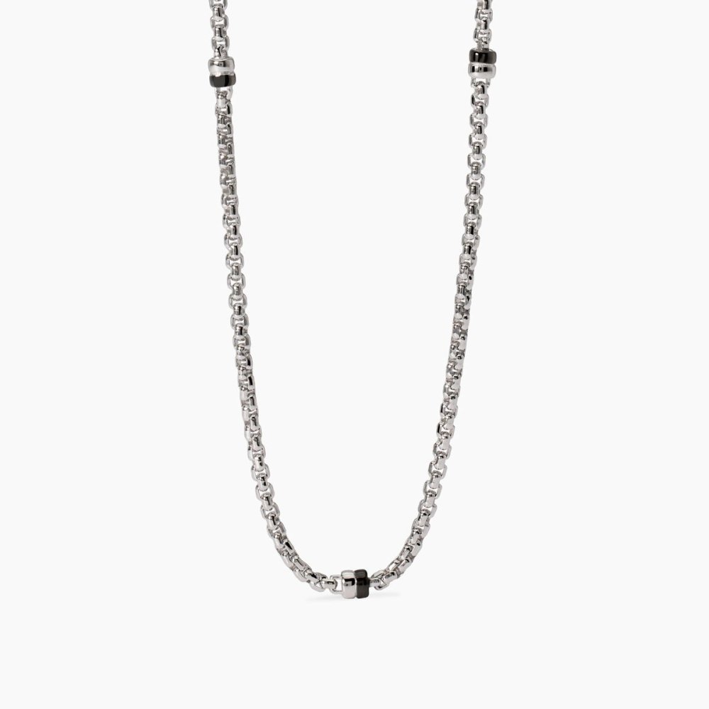 Mabina - Collana In Argento 925 - Catena Veneta - Elementi Bruniti